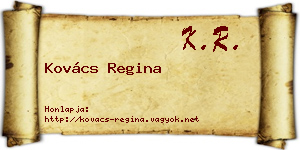 Kovács Regina névjegykártya